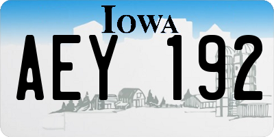 IA license plate AEY192