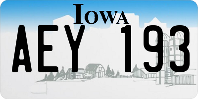 IA license plate AEY193