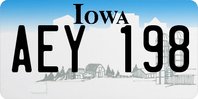 IA license plate AEY198