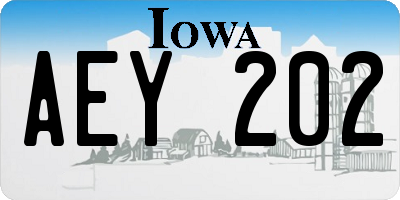 IA license plate AEY202