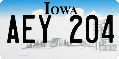 IA license plate AEY204