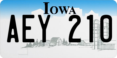 IA license plate AEY210