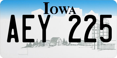 IA license plate AEY225