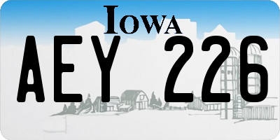 IA license plate AEY226
