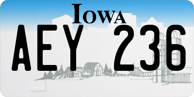 IA license plate AEY236