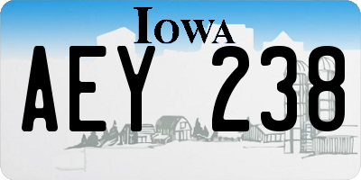 IA license plate AEY238