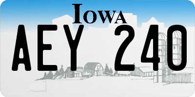IA license plate AEY240