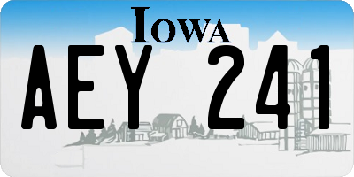 IA license plate AEY241