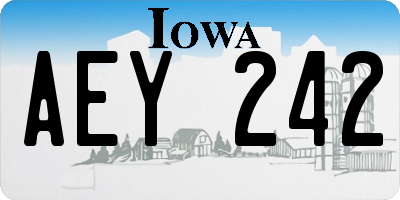 IA license plate AEY242