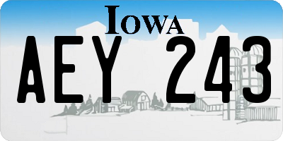 IA license plate AEY243