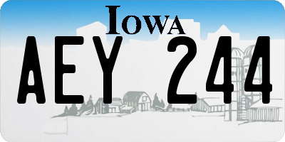 IA license plate AEY244