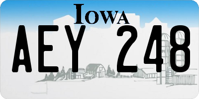 IA license plate AEY248