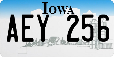 IA license plate AEY256