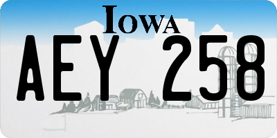 IA license plate AEY258