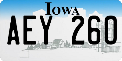 IA license plate AEY260