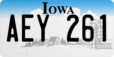 IA license plate AEY261