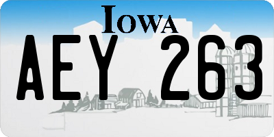 IA license plate AEY263