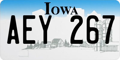IA license plate AEY267