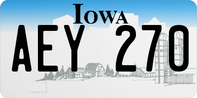 IA license plate AEY270