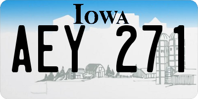 IA license plate AEY271