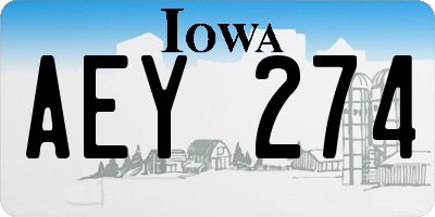 IA license plate AEY274