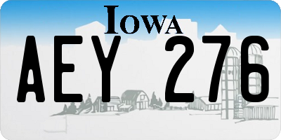 IA license plate AEY276