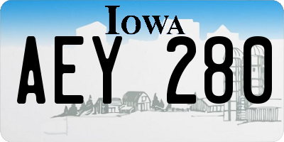IA license plate AEY280