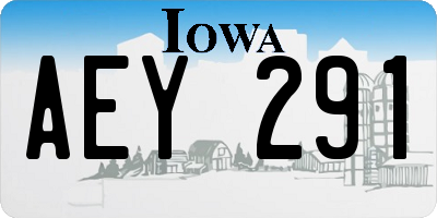 IA license plate AEY291