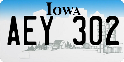 IA license plate AEY302