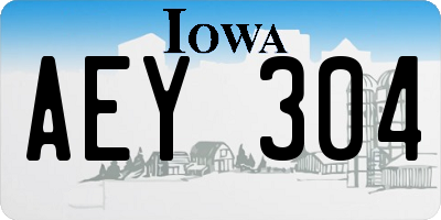 IA license plate AEY304