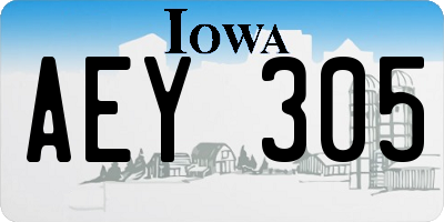 IA license plate AEY305