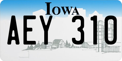 IA license plate AEY310