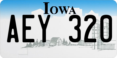 IA license plate AEY320