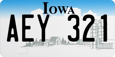 IA license plate AEY321