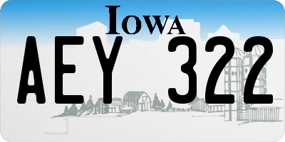 IA license plate AEY322