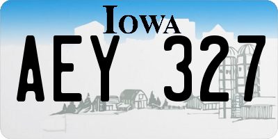 IA license plate AEY327