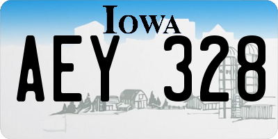 IA license plate AEY328