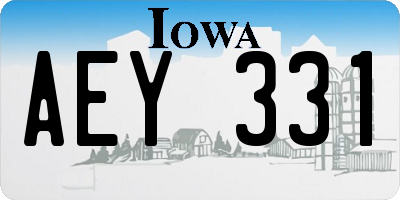 IA license plate AEY331