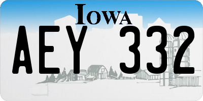 IA license plate AEY332