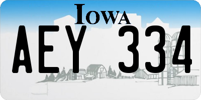 IA license plate AEY334
