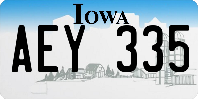 IA license plate AEY335