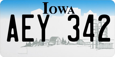 IA license plate AEY342
