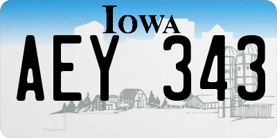 IA license plate AEY343