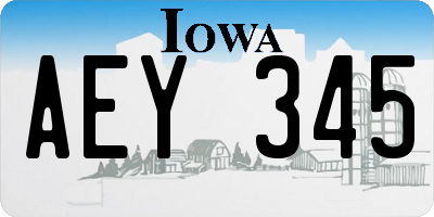 IA license plate AEY345