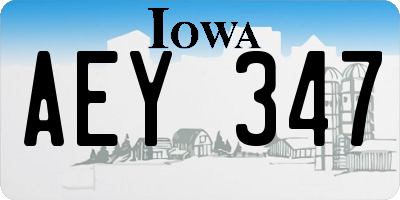 IA license plate AEY347