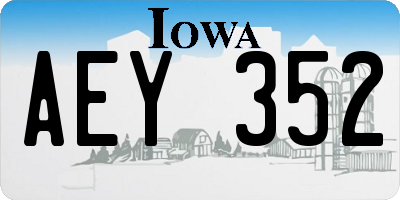 IA license plate AEY352