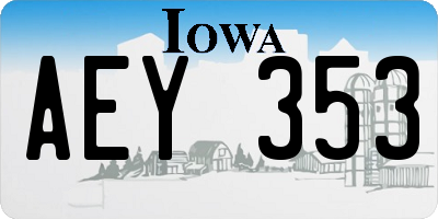 IA license plate AEY353