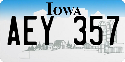 IA license plate AEY357