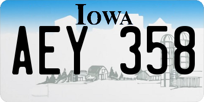 IA license plate AEY358