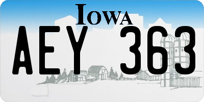 IA license plate AEY363